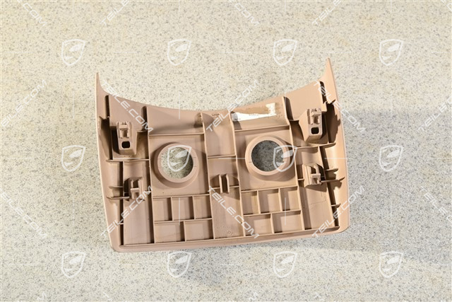 Trim for centre console, rear, with 2x 12v socket holes, Light Tartufo
