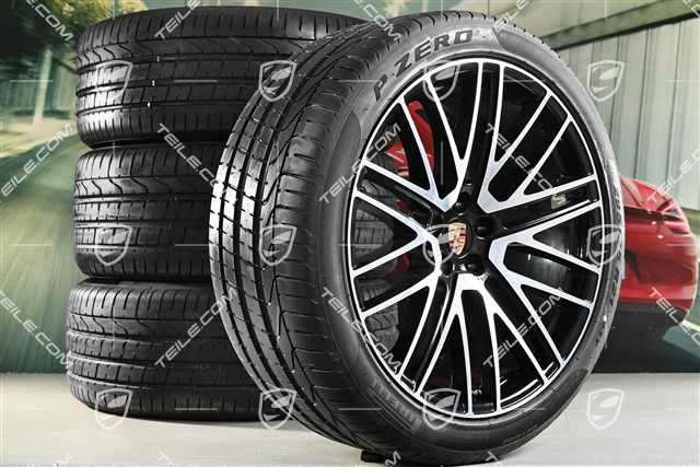 21" Turbo Design Sommerräder, Felgen 9,5J x 21 ET27 + 10J x 21 ET19 + Pirelli Sommerreifen 265/40 R21 + 295/35 R21, mit RDK-Sensoren