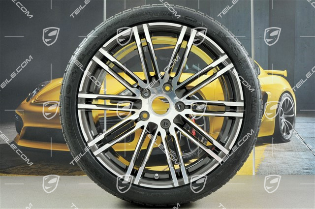 20" Winterräder Satz "Turbo", gebrauchte Felgen 8,5J x 20 ET51 + 11J x 20 ET56 + NEUE Michelin Pilot Alpin PA4 N1 Winterreifen 245/35 R20 + 295/30 R20, mit RDK-Sensoren