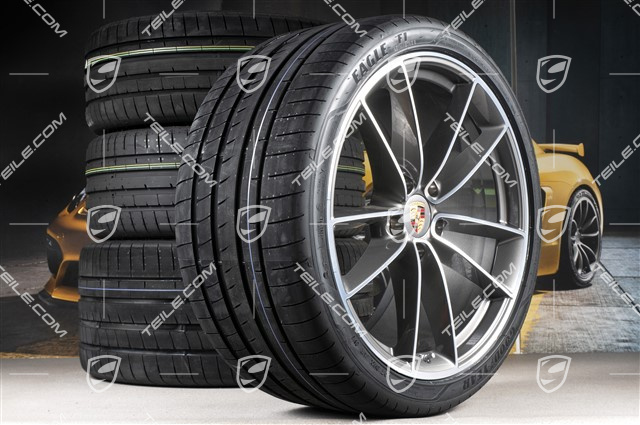 20+21-inch summer wheel set Carrera Classic, rims 8,5J x 20 ET50 + 11,5J x 21 ET67 + NEW Goodyear summer tyres 245/35 R20 + 305/30 R21, with TPM