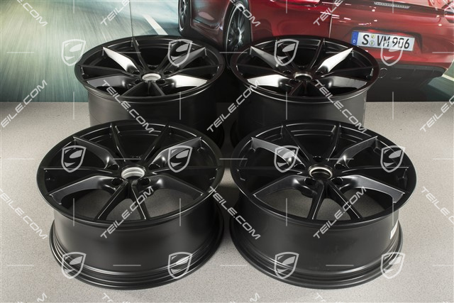 20" Felgensatz Carrera S IV, Felgen 8,5 J x 20 ET49 + 11,5 J x 20 ET56, Schwarz Seidenmatt
