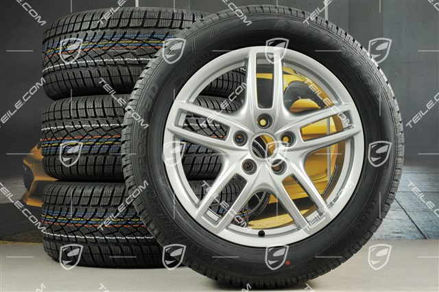19-inch Cayenne Turbo winter wheel set, 4 wheels 8,5 J x 19 ET 59 + 4 Dunlop winter tyres 265/50 R 19 110V XL M+S, with TPMS sensors
