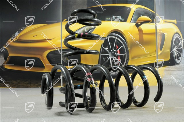 Schraubenfeder, HA, TURBO Coupe, PDK Getriebe, KENN Violett, Violett, Gelb Schraubenfeder, HA, TURBO Coupe, PDK Getriebe, KENN Violett, Violett, Gelb
