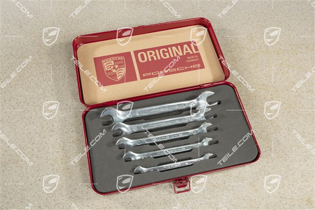 Porsche Classic Werkzeugset Gabelschlüssel mit Box, 5 Teile