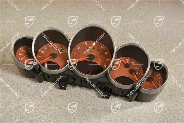 Kombiinstrument / Tacho, 6-Gang Schaltgetriebe, Zifferblatt Terrakotta