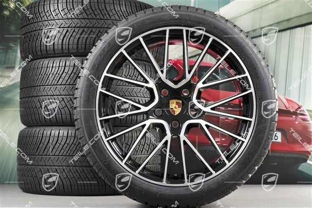 21-inch Cayenne COUPÉ RS Spyder winter wheel set, rims 9,5J x 21 ET46 + 11,0J x 21 ET49 + NEW Michelin Pilot Alpin 5 275/40 R21 + 305/35 R21, with TPMS, black high gloss