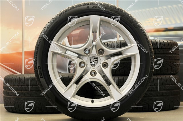 18" Cayman S II Winterräder Satz (Felgen mit Reifen), Felgen vorne 8J x 18 ET57 + hinten 9J x 18 ET43 + Reifen 235/40 ZR18 + 255/40 ZR18