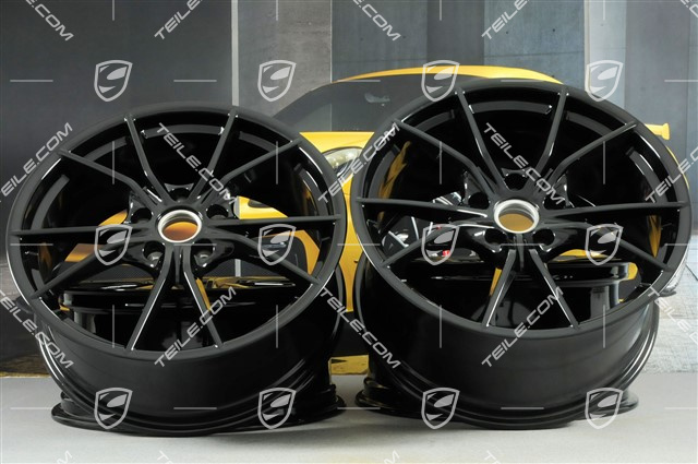 20-inch wheel rim set Carrera S IV, 8J x 20 ET57 + 10J x 20 ET45, Jet Black Metallic