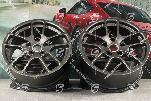 18-inch wheel rim set "Cayman III", 8J x 18 ET57 + 9J x 18 ET47, Platinum