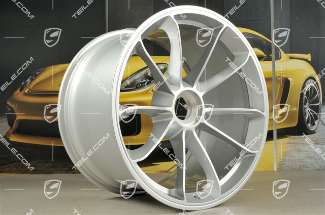 20" rims set GT3, 9J x 20 ET55 + 12J x 20 ET47, Brilliant silver