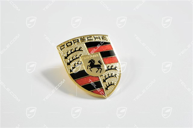 Porsche bonnet badge, crest, with number 993 (1994-1998) Porsche bonnet badge, crest, with number 993 (1994-1998)