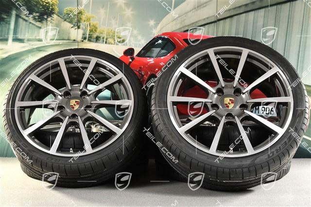 20-inch summer wheel set Carrera Classic, rims 8J x 20 ET57 + 9,5J x 20 ET45 + NEW Pirelli PZero summer tyres 235/35 ZR20 + 265/35ZR20, with TPMS