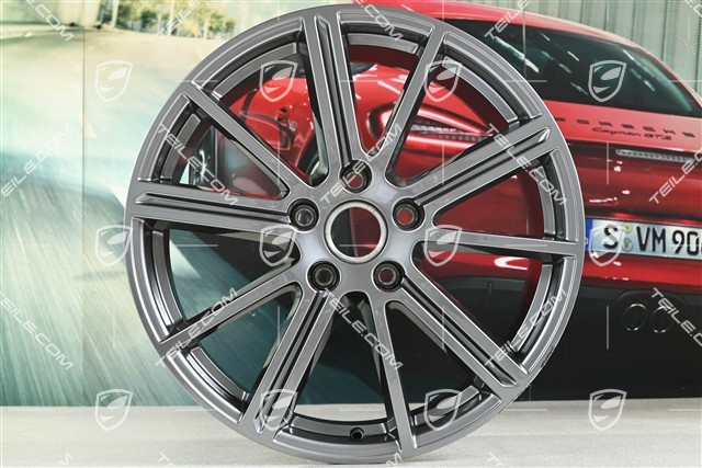 20" wheel rim set Panamera Turbo, 9.5J x 20 ET71 + 10.5J x 20 ET71, Adamantium
