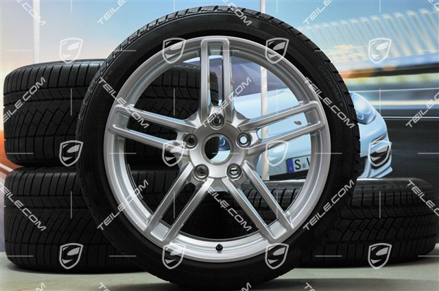 19" winter wheel set Carrera, wheels 8,5J x 19 ET54 + 11J x 19 ET48 + Continental winter tyres 235/40 R19 + 295/35 R19, without TPMS.