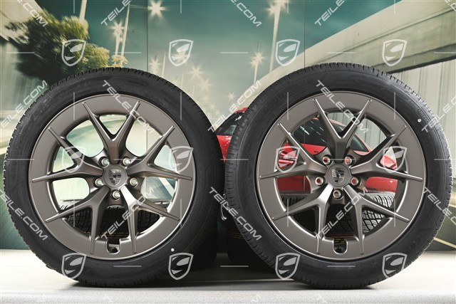 21" Cayenne RS Spyder Design winter wheel set, wheel rims 9,5J x 21 ET16 + 11J x 21 ET37 + Goodyear UltraGrip Performance 3 SUV winter tyres 275/45 R21 + 315/40 R21, turbonite
