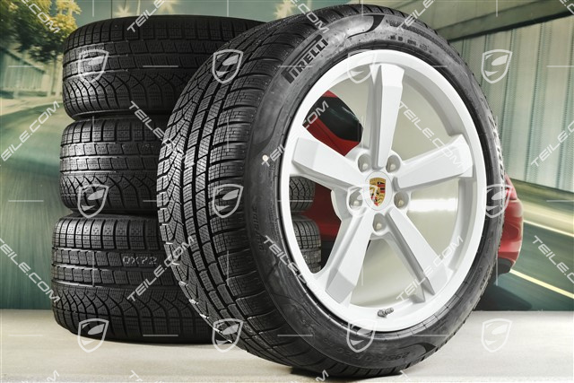 19"+20" Dakar winter wheel set, wheel rims 8J x 19 ET38 + 11,5J x 20 ET68 + NEW Pirelli winter tyres 245/45 R19 + 295/40 R20, white