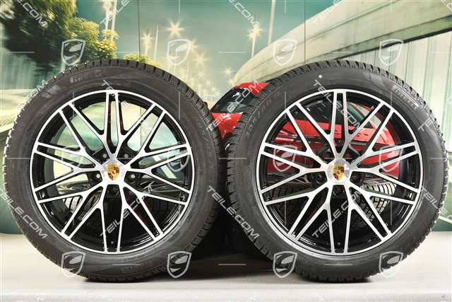 21-inch RS Spyder Design winter wheel set, rims 9,5J x 21 ET46 + 11,0J x 21 ET58 + Pirelli winter tyres 285/45 R21 + 305/40 R21, with TPMS, black high gloss