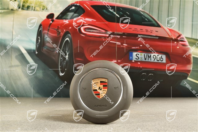 Lenkrad Airbag, Kunstleder, Achatgrau