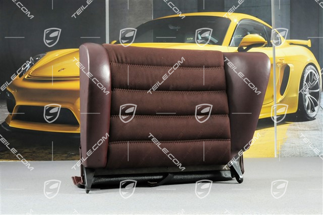 Back seat backrest, Leatherette Centre part Porsche lettering cloth, Burgundy, L Back seat backrest, Leatherette Centre part Porsche lettering cloth, Burgundy, L