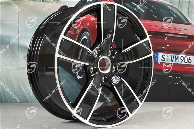 20" Felgensatz Carrera Sport, 8,5J x 20 ET49 + 11,5J x 20 ET56, Tiefschwarz-Metallic