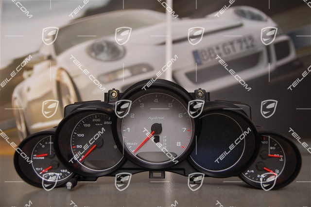 Instrument cluster, silver face gauges, Hybrid
