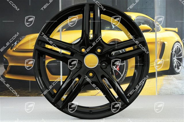 20" Felga Panamera Turbo, 10,5J x 20 ET71, do kół zimowych, czarny wysoki połysk