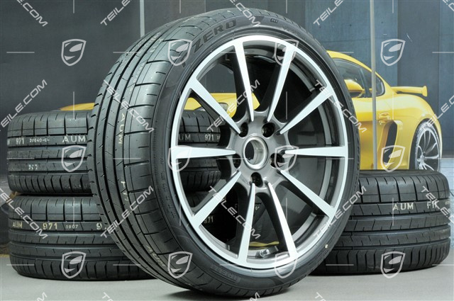 20" Carrera Classic koła letnie komplet, felgi 8J x 20 ET57 + 10J x 20 ET45 + NOWE opony letnie Pirelli 235/35 ZR20 + 265/35 ZR20, z czujnikami ciśnienia