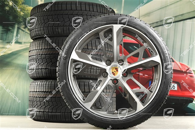 21" Cross Turismo Design winter wheel set, rims 9,5J x 21 ET60 + 11,5J x 21 ET66 + Continental winter  tyres 265/35 R21 + 305/30 R21, Titanium
