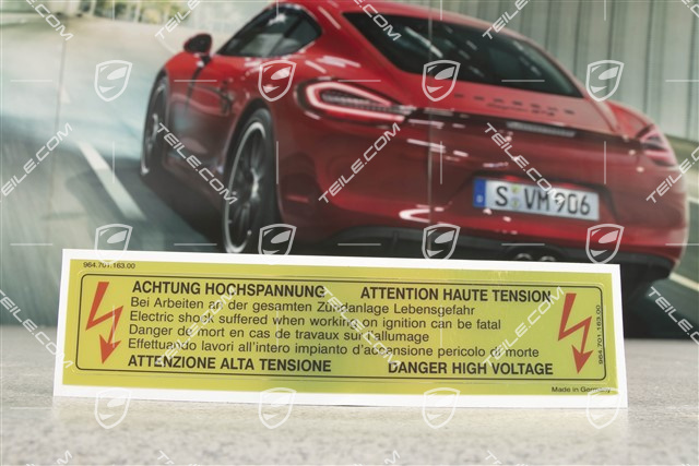 Klebeschild, "Achtung Hochspannung"