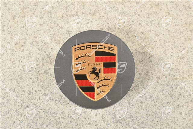 Hub cap, concave, colour emblem, Adamantium dark