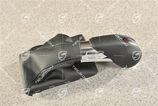 PDK Shift lever / gear shift knob with leather gaiter / sleeve, Black