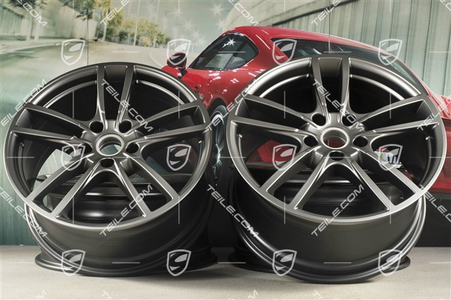 20" Cayenne Sport Felgensatz, 10,5J x 20 ET64 + 9J x 20 ET50, Platinum-Seidenmatt