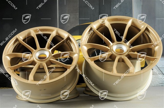 20"+ 21" GT3RS komplet felg, z napisem GT3RS, 9,5J x 20 ET50 + 12,5J x 21 ET48, aurummetalik