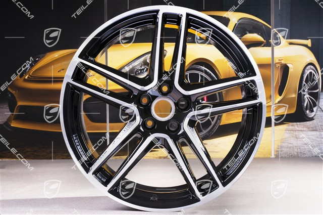 20-inch wheel rim set "Macan Turbo", 9J x 20 ET26 + 10J x 20 ET19, black high gloss