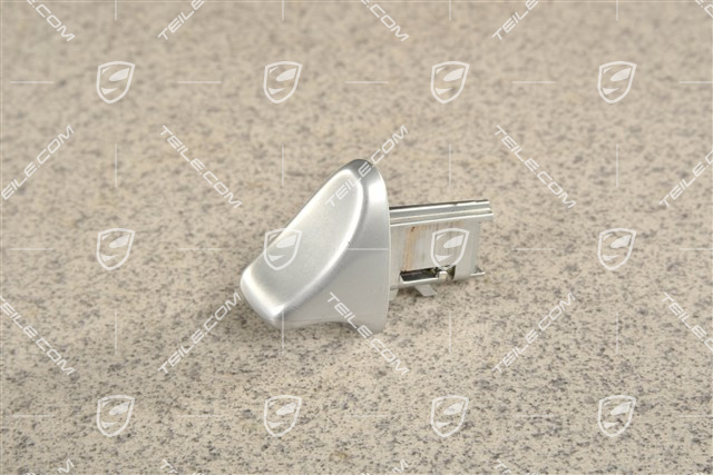 Seat tilting handle / control button, Galvano silver, L