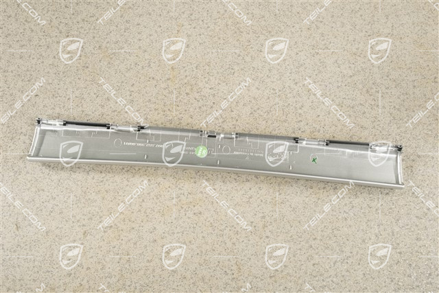 Dashboard / cup holder trim moulding, middle / centre, LHD, Galvano silver