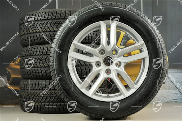 18-inch winter wheels set "Cayenne S" facelift 2014->, alloy rims 8J x 18 ET53 + NEW Pirelli winter tyres 255/55 R18, with TPM
