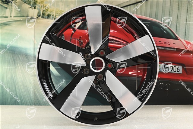 22" Felge Macan Sport, 11J x 22 ET47, schwarz glanzgedreht
