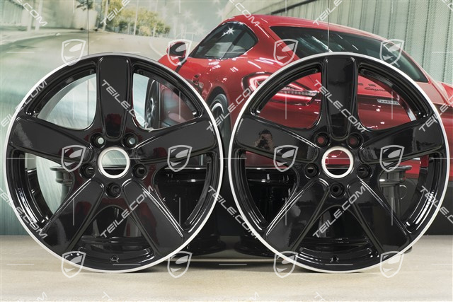 19" komplet felg Cayenne Sport Classic II, 8,5J x 19 ET59, czarny wysoki połysk