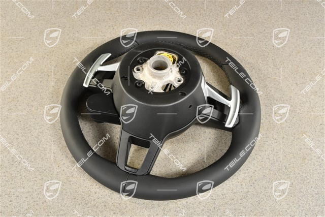 Multifunktionslenkrad, HOD,  3-Speichen, Beheizbar, Leder Schwarz / Sport Chrono Paket Plus