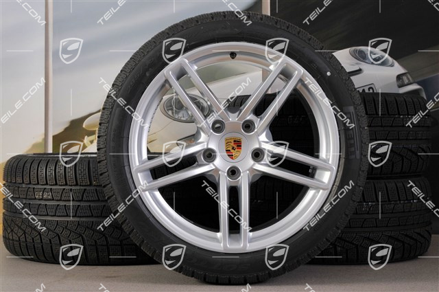 19" winter wheel set Carrera, wheels 8,5J x 19 ET54 + 11J x 19 ET48 + Pirelli winter tyres 235/40 R19 + 295/35 R19, without TPM.