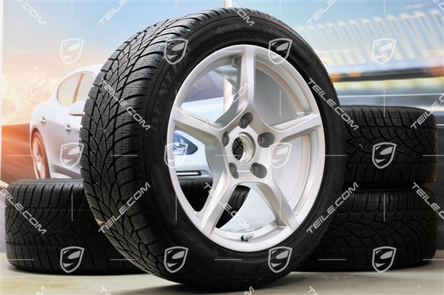 18" Boxster winter wheel set, 8J x 18 ET57 + 9J x 18 ET47 + winter tyres Dunlop 235/45 R18 + 265/45 R18, without TPM