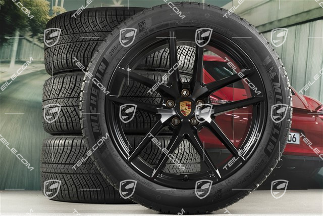 20-inch "Macan S" winter wheels set, rims 9J x 20 ET26 + 10J x 20 ET19, Michelin winter tyres 265/45 R 20 + 295/40 R 20, black satin matt, with TPMS