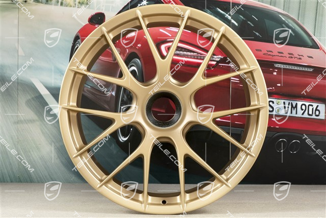 20"+21" GT2RS/GT3RS Magnesium Felgensatz, Felgen 9,5 J x 20 ET50 + 12,5 J x 21 ET48, Aurum seidenglanz