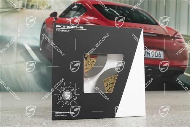 Radzierdeckel Satz, Wappen farbig, für 20-Zoll Sport Classic Felgen, konvex, Platinum Seidenglanz