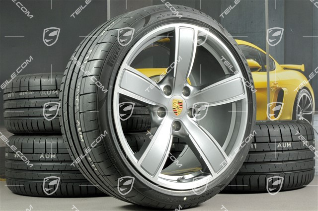 20-inch Carrera Sport summer wheels set, rims 8,5J x 20 ET57 + 10,5J x 20 ET47 + NEW summer tires 235/35 ZR20 + 265/35 ZR20, with TPMS
