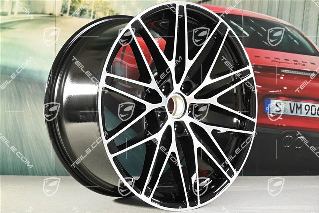 22" Macan RS Spyder Design Felge, 11J x 22 ET47, schwarz hochglanz