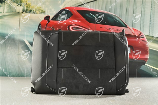 Cabrio / Targa, Back seat backrest, Rear, Leather / Alcantara , Black with Rhodium stitching, GTS, L