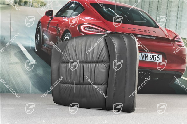 Back seat backrest, Draped leather, black, Cabrio, R
