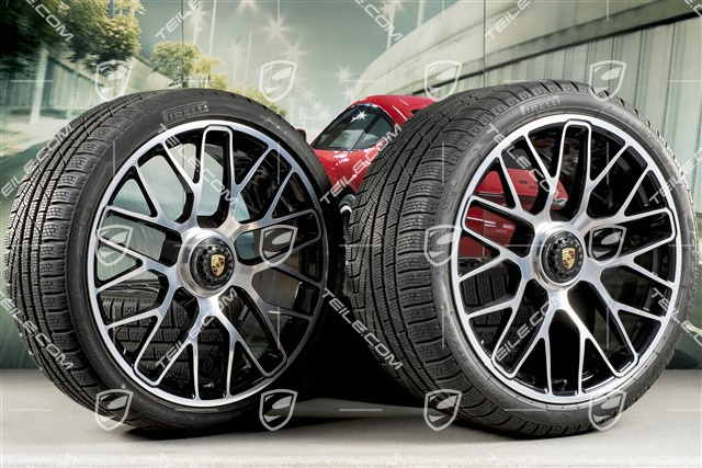 20" Turbo S central locking winter wheel set for Turbo S, wheels 8,5J x 20 ET51 + 11J x 20 ET59 + NEW Pirelli Sottozero II winter wheels 245/35 R20+295/30 R20, TPMS